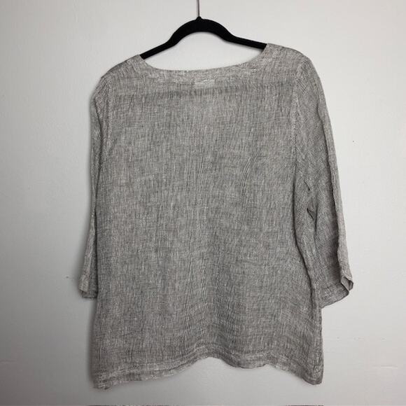 Pure Jill Linen V-Neck Tunic Top, 3/4 Sleeves, - Size Small - Picture 5 of 6